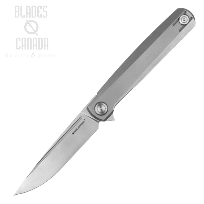Real Steel G-Frame Flipper Framelock Knife, N690 Satin, Titanium Gray, RS7874